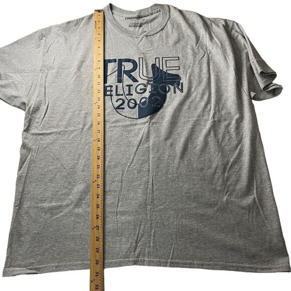 True Religion T Shirt Men’s Two Tone Logo Crewneck Tee Size 2XL - Picture 4 of 9